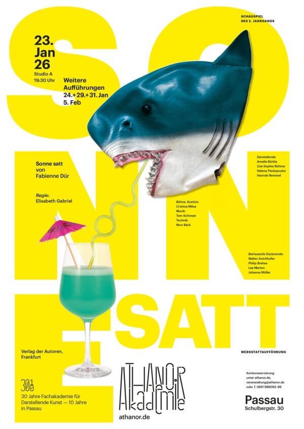 Sonne satt von Fabienne Dürr eine Werkstatt Aufführung an der Athanor Akademie Passau